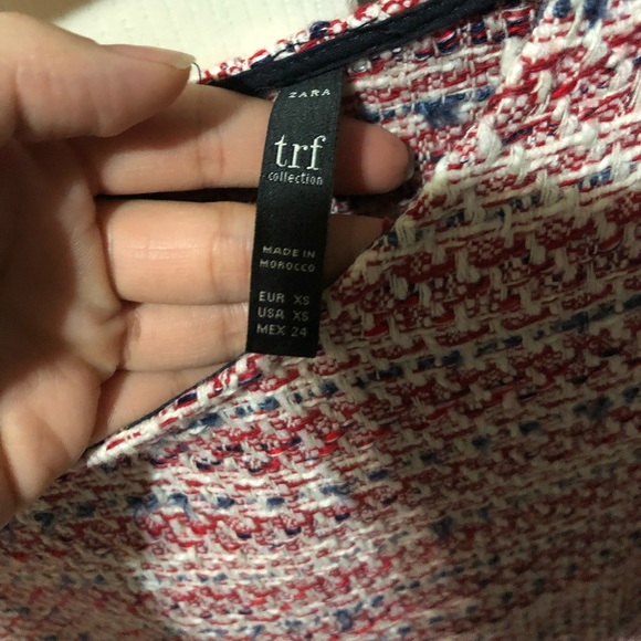 Zara red and white tweed blouse - Picture 4 of 4
